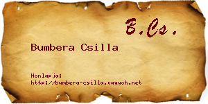 Bumbera Csilla névjegykártya
